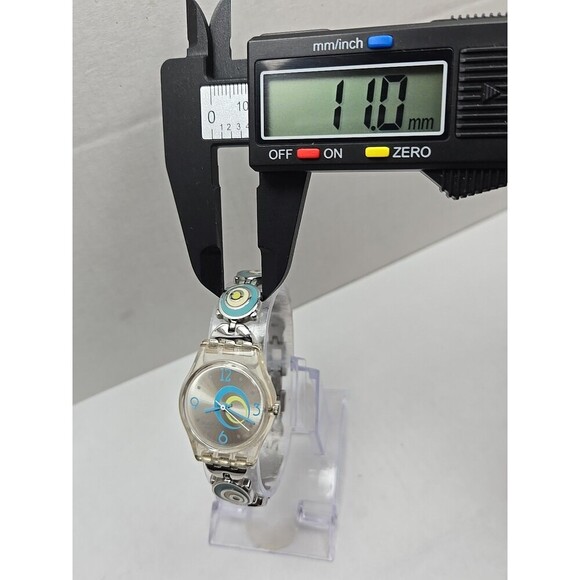 Swatch Check Pea LK267G Womens 25mm Clear Case Silver Bracelet Swiss New Battery - Picture 6 of 11